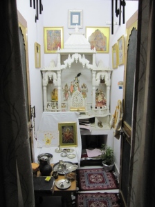 Auntieji's puja (worship) room in our home.