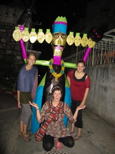 Kaitlyn's host family's Raavan effigy ready to be burned for Dussehra.